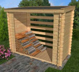 Dřevěný dřevník na palivové dřevo stavebnice