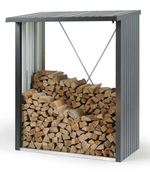 Víceúčelový ocelový dřevník WOODSTOCK 150 šedá metalíza