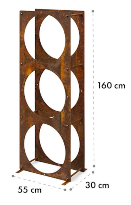 Kovový stojan na dřevo ke krbu výška 160 cm